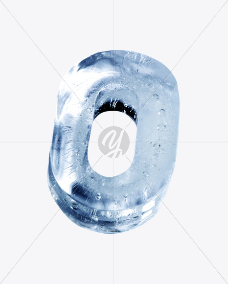 Letter O from Ice Rotation Font on Yellow Images Creative Fonts - S24029