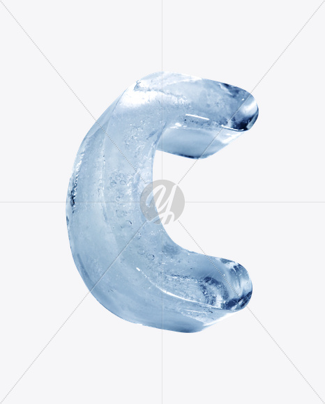 Letter C from Ice Rotation Font on Yellow Images Creative Fonts - S24005