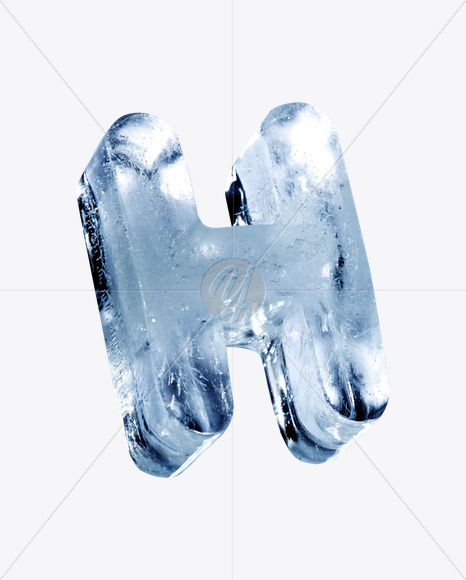 Letter H from Ice Rotation Font on Yellow Images Creative Fonts - S24015