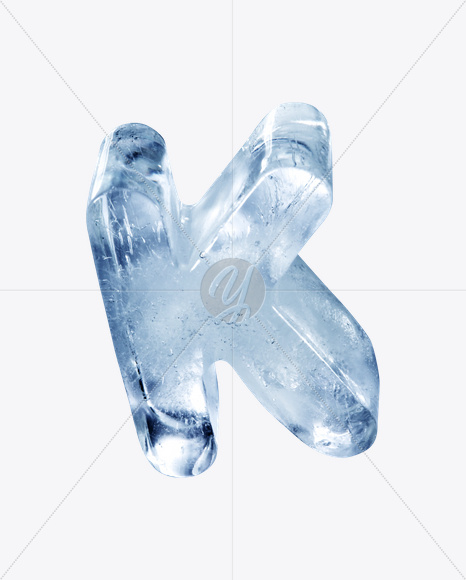 Letter K from Ice Rotation Font on Yellow Images Creative Fonts - S24021