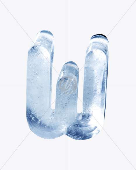 Letter W from Ice Rotation Font on Yellow Images Creative Fonts - S24045