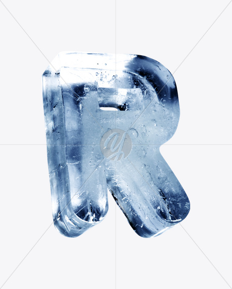 R v2 from Ice Rotation Font on Yellow Images Creative Fonts - S24036