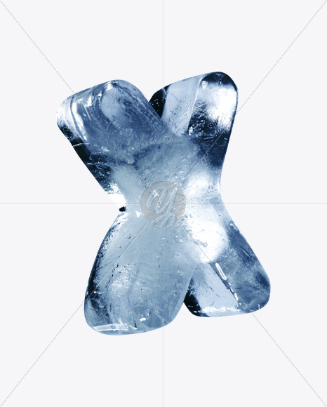 Letter X from Ice Rotation Font on Yellow Images Creative Fonts - S24047