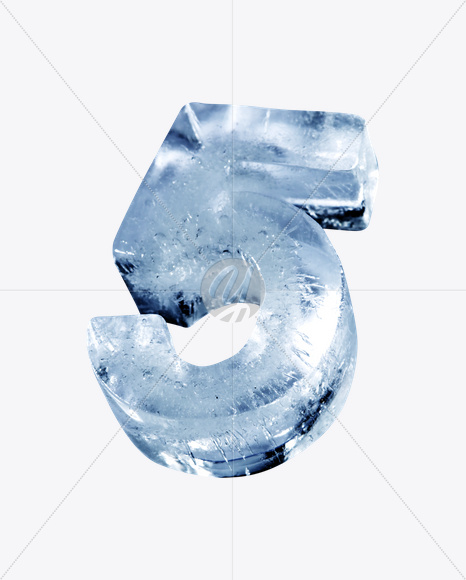 5 from Ice Rotation Font on Yellow Images Creative Fonts - S24061