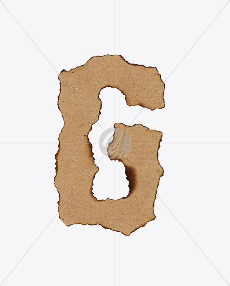 Letter G from Burn Paper Font on Yellow Images Creative Fonts - S24080