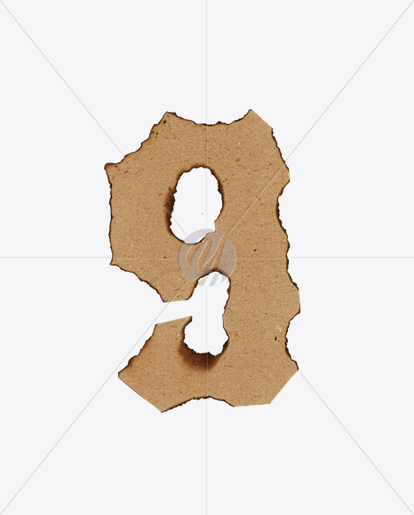 9 from Burn Paper Font on Yellow Images Creative Fonts - S24108