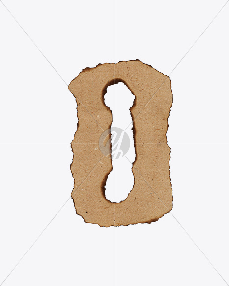 Letter O from Burn Paper Font on Yellow Images Creative Fonts - S24088