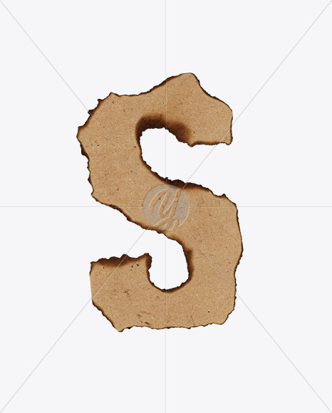 Letter S from Burn Paper Font on Yellow Images Creative Fonts - S24092