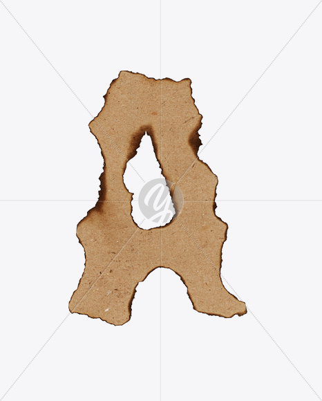 Letter A from Burn Paper Font on Yellow Images Creative Fonts - S24074