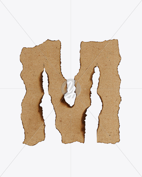 Letter M from Burn Paper Font on Yellow Images Creative Fonts - S24086