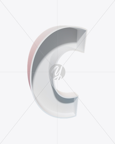 Letter C from Simple Font on Yellow Images Creative Fonts - S24117