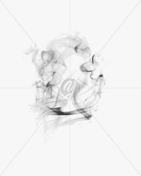 Letter O from Smoke Font on Yellow Images Creative Fonts - S24256