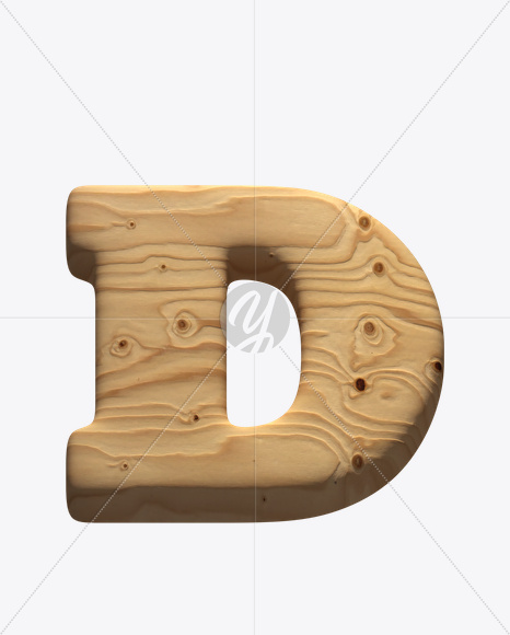 Letter D from Wooden Font on Yellow Images Creative Fonts - S24275