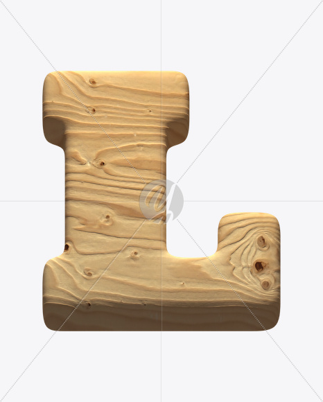 Letter L from Wooden Font on Yellow Images Creative Fonts - S24283