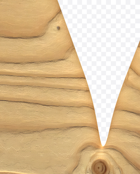 Letter V from Wooden Font on Yellow Images Creative Fonts - S24293