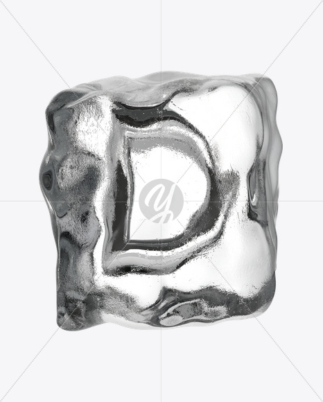 Letter D from Ice Cube Font on Yellow Images Creative Fonts - S24364