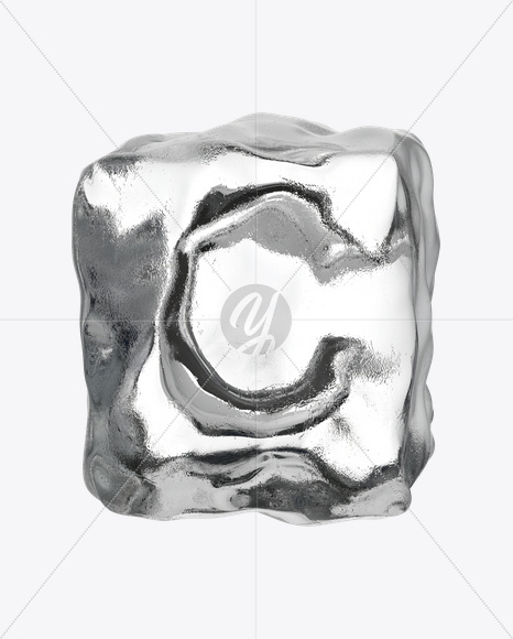 Letter C from Ice Cube Font on Yellow Images Creative Fonts - S24363