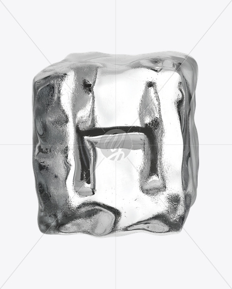 Letter H from Ice Cube Font on Yellow Images Creative Fonts - S24368