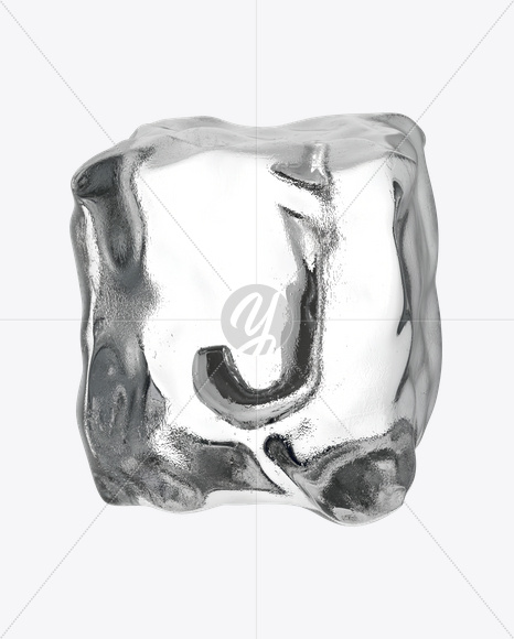 Letter J from Ice Cube Font on Yellow Images Creative Fonts - S24370