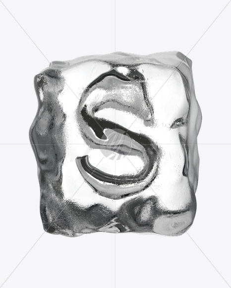 Letter S from Ice Cube Font on Yellow Images Creative Fonts - S24379