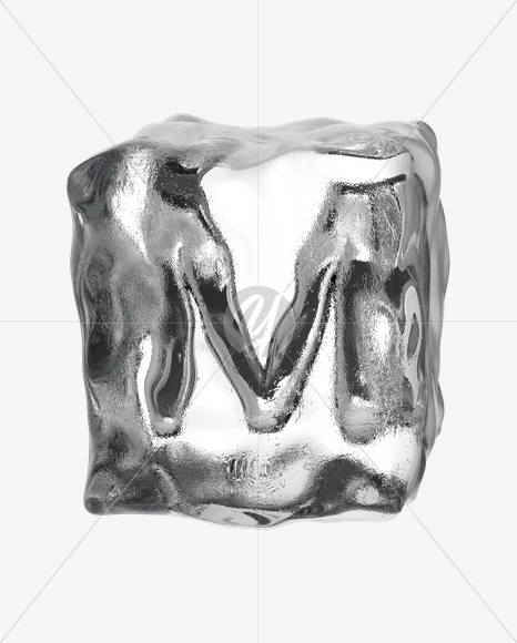 Letter M from Ice Cube Font on Yellow Images Creative Fonts - S24373