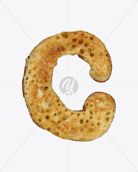 Letter C from Fritters Font on Yellow Images Creative Fonts - S24413