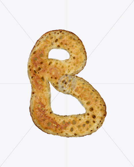 Letter B from Fritters Font on Yellow Images Creative Fonts - S24412