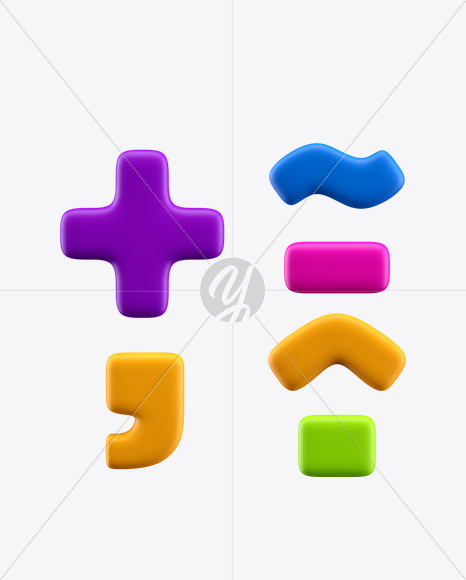 Punctuation marks from ABC Character Font on Yellow Images Creative Fonts - S24499