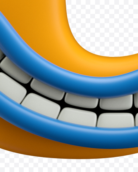 Letter U from ABC Character Font on Yellow Images Creative Fonts - S24478