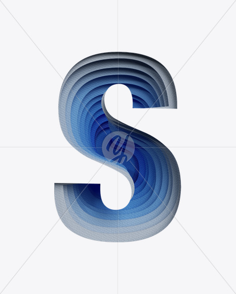 Letter S from Paper Cut Font on Yellow Images Creative Fonts - S24519