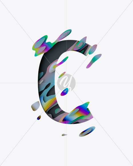 Letter C from Spectral Font on Yellow Images Creative Fonts - S24547