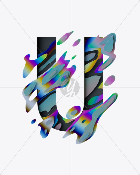 Letter U from Spectral Font on Yellow Images Creative Fonts - S24565