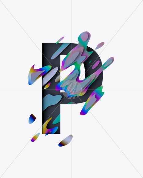 Letter P from Spectral Font on Yellow Images Creative Fonts - S24560