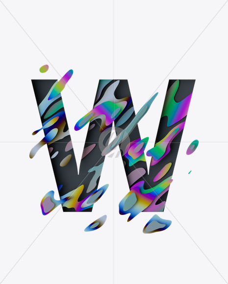 Letter W from Spectral Font on Yellow Images Creative Fonts - S24567