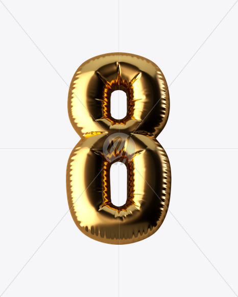 8 from Golden Balloon Font on Yellow Images Creative Fonts - S24622