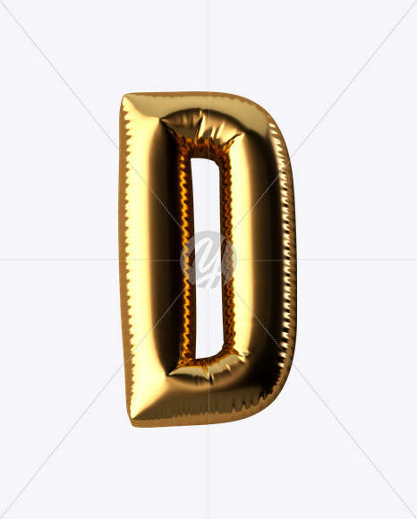 Letter D from Golden Balloon Font on Yellow Images Creative Fonts - S24592