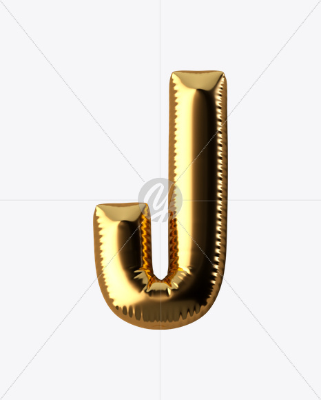 Letter J from Golden Balloon Font on Yellow Images Creative Fonts - S24598