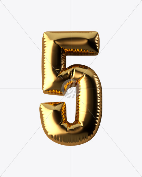 5 from Golden Balloon Font on Yellow Images Creative Fonts - S24619