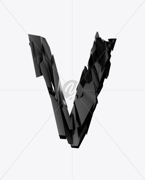 Letter V from Dark Force Font on Yellow Images Creative Fonts - S24655