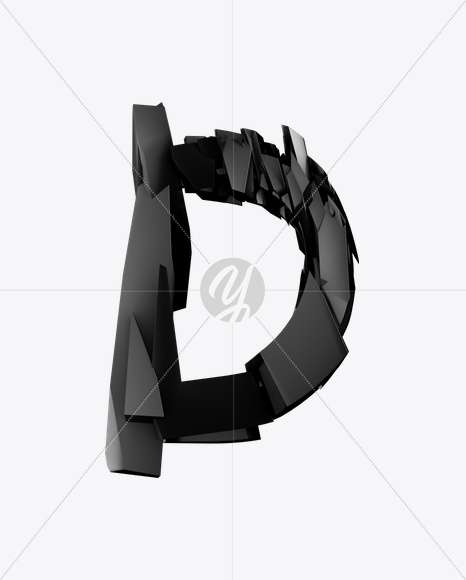 Letter D from Dark Force Font on Yellow Images Creative Fonts - S24637