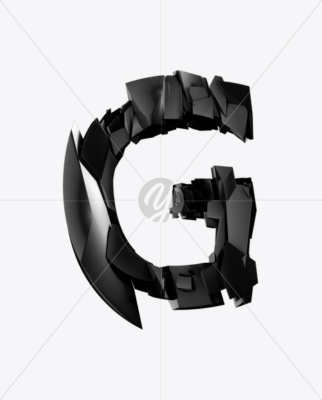 Letter G from Dark Force Font on Yellow Images Creative Fonts - S24640