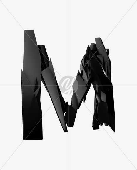 Letter M from Dark Force Font on Yellow Images Creative Fonts - S24646