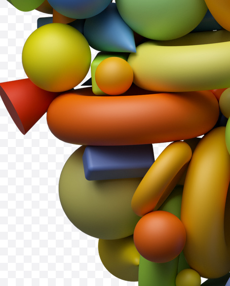 Letter W from Play Shapes Font on Yellow Images Creative Fonts - S24780