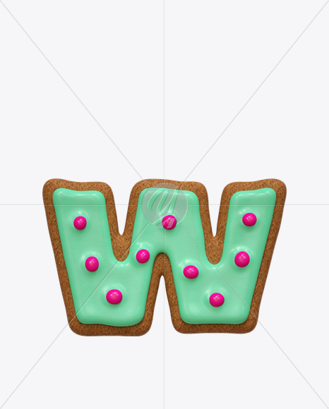 Letter W from I Like Cookies Font on Yellow Images Creative Fonts - S24824