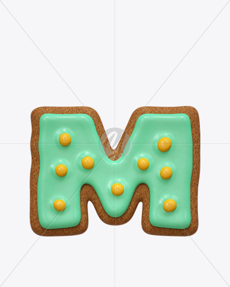 Letter M from I Like Cookies Font on Yellow Images Creative Fonts - S24814