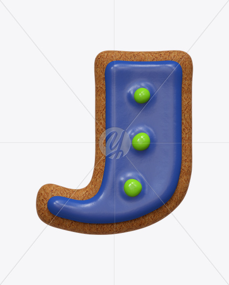 Letter J from I Like Cookies Font on Yellow Images Creative Fonts - S24811