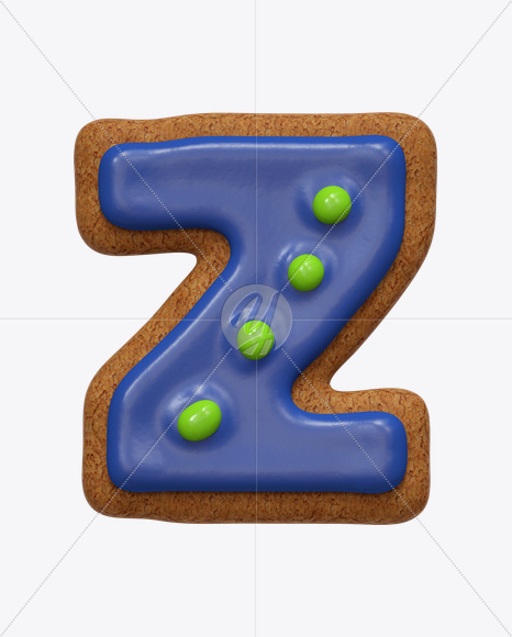 Letter Z from I Like Cookies Font on Yellow Images Creative Fonts - S24827