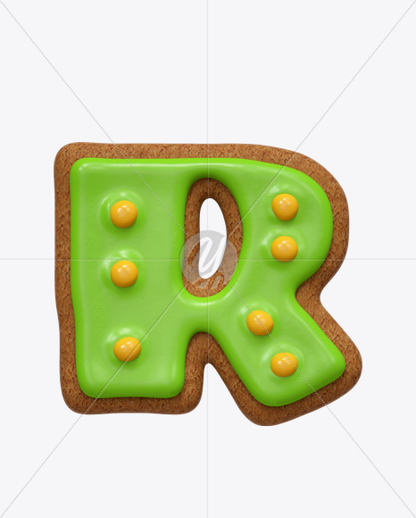 Letter R from I Like Cookies Font on Yellow Images Creative Fonts - S24819