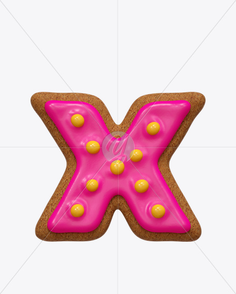 Letter X from I Like Cookies Font on Yellow Images Creative Fonts - S24825