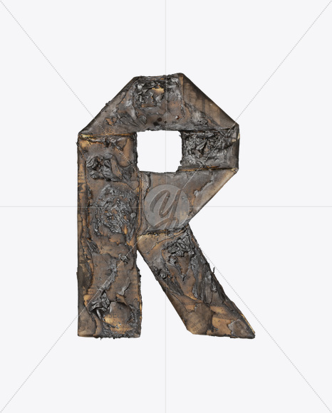 Letter R from Fahrenheit 451 Font on Yellow Images Creative Fonts - S24908